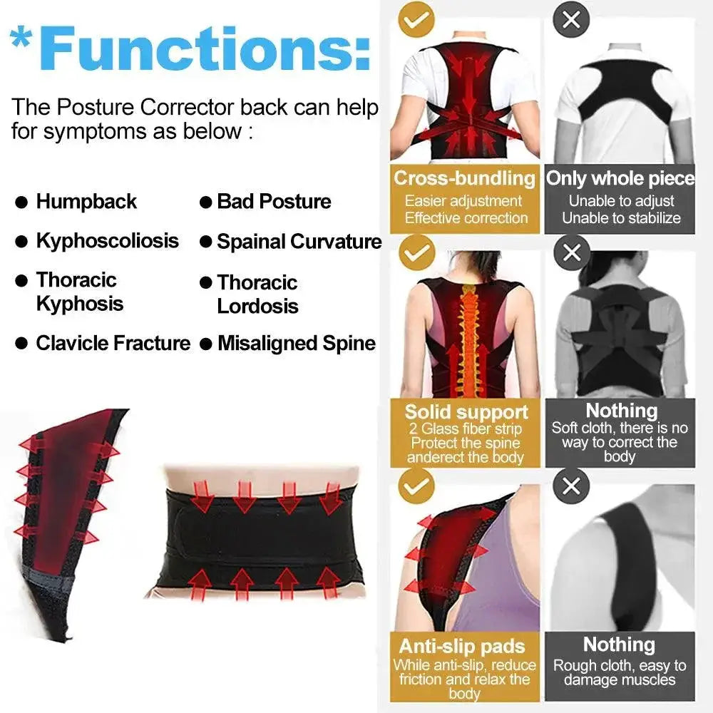 Adjustable Posture Corrector for Pain Relief and Alignment