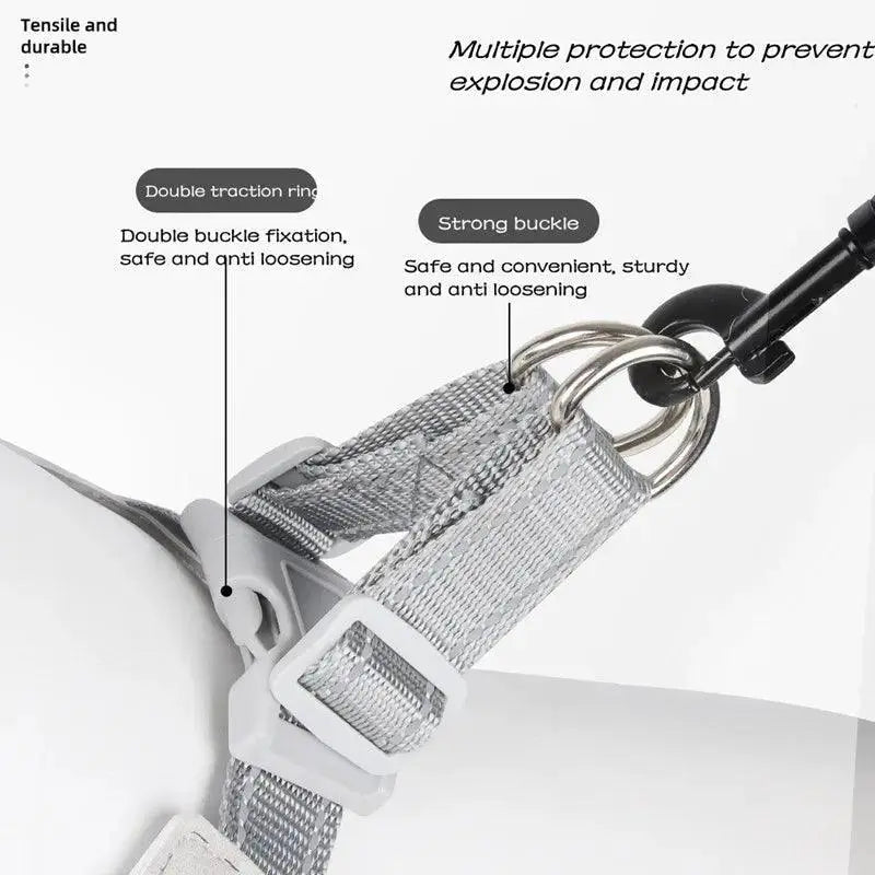 Adjustable Reflective Mesh Harness for French Bulldog