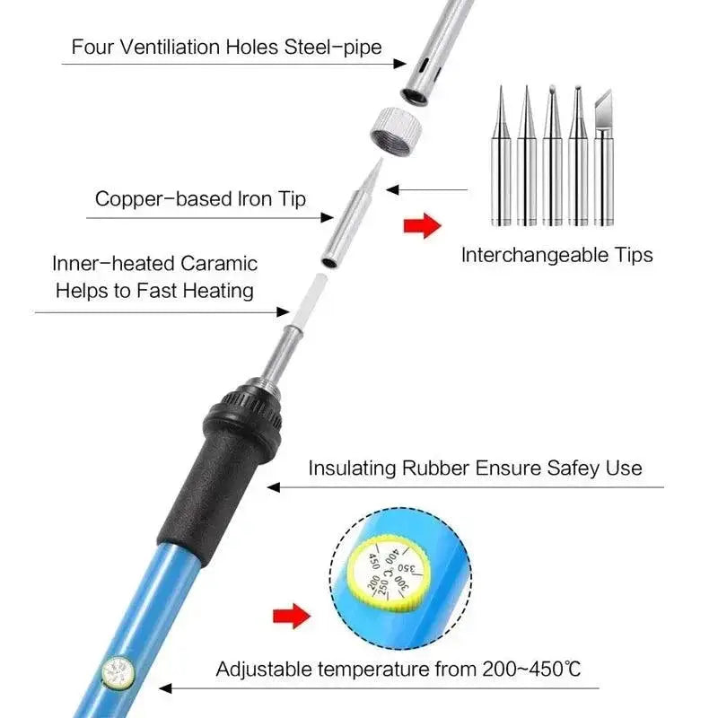 Adjustable Temperature Soldering Iron Kit Precise Welding
