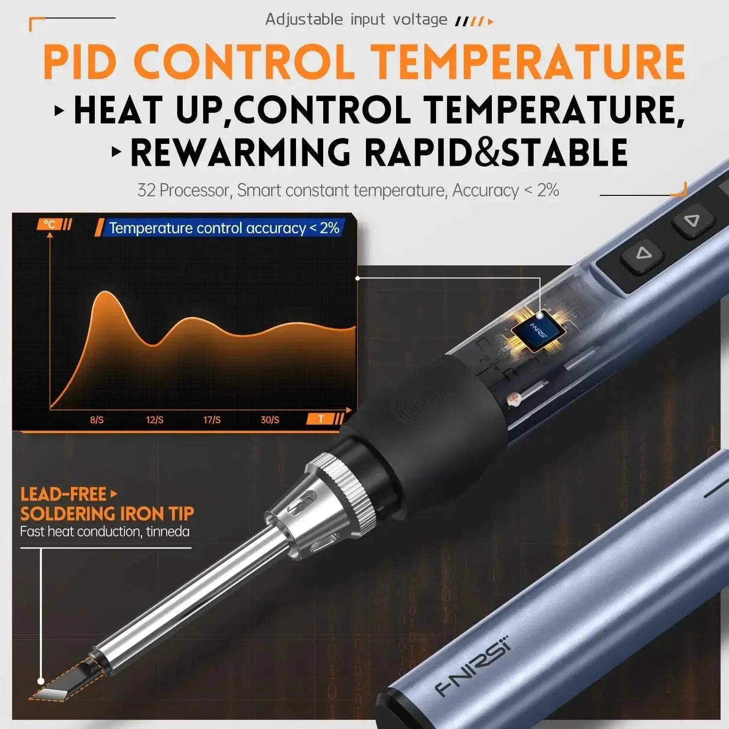 FNIRSI HS01 Adjustable Temperature Soldering Iron Pro Grade