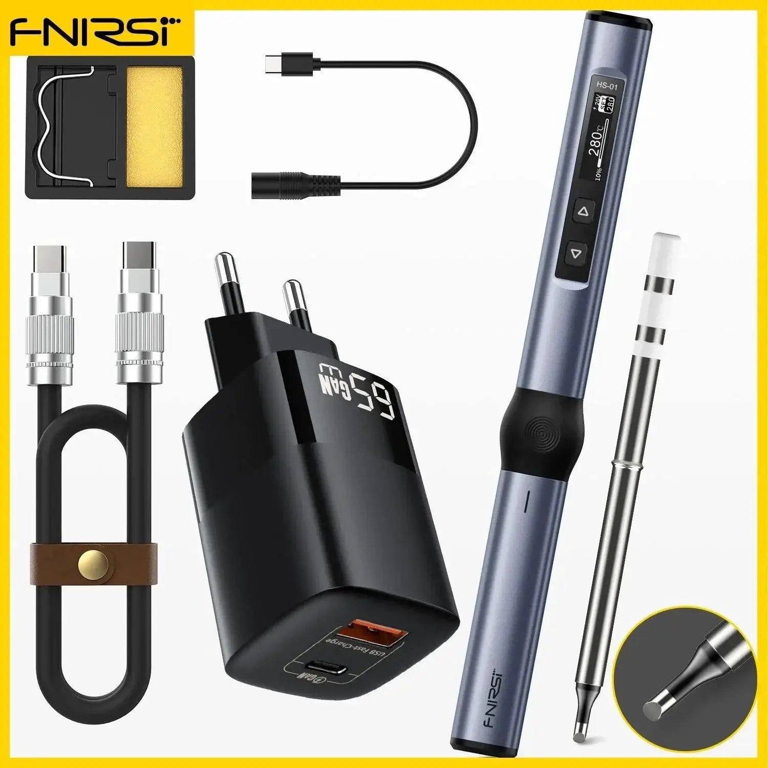 FNIRSI HS01 Adjustable Temperature Soldering Iron Pro Grade