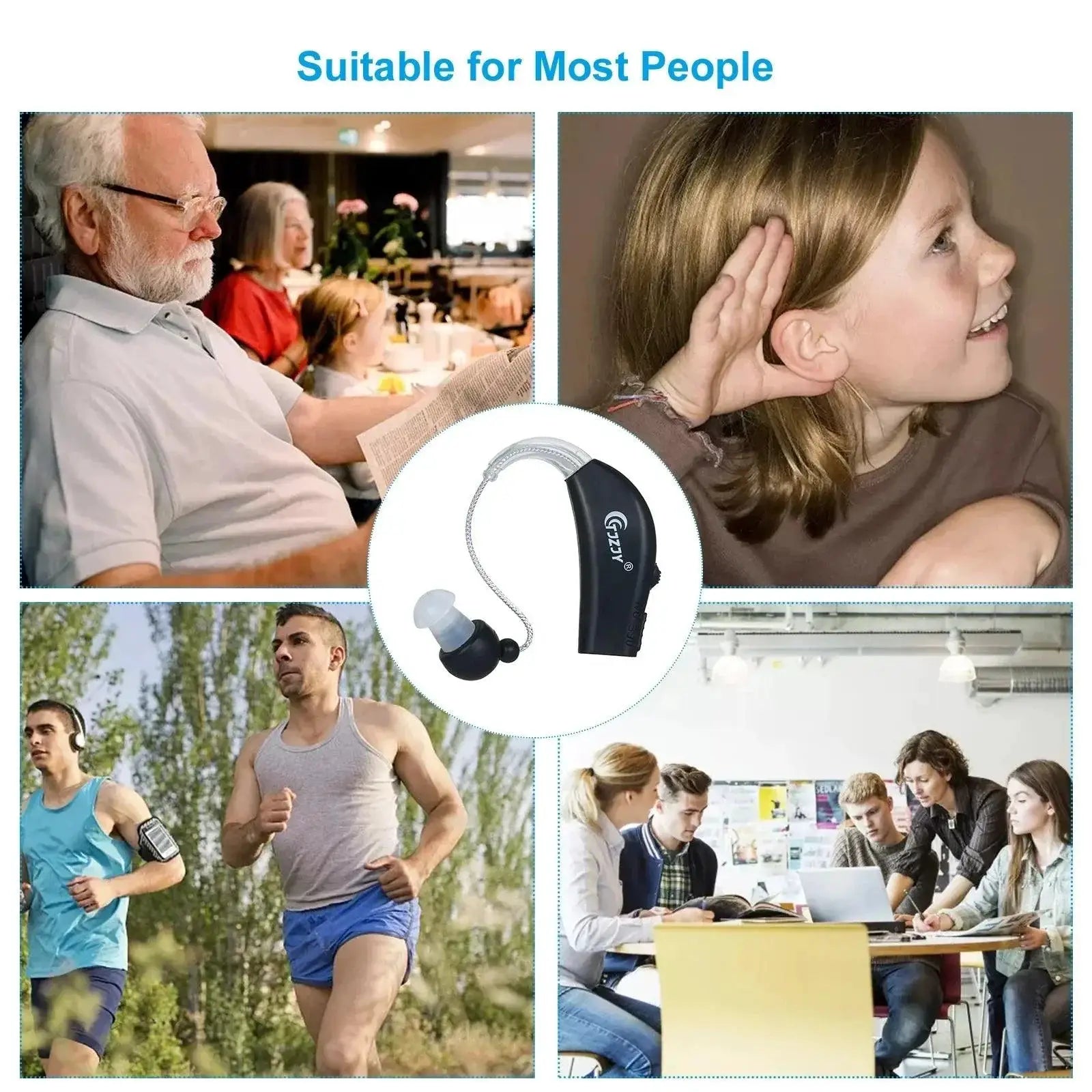 Crystal Clear Sound Amplifier Hearing Aid Kit For Seniors
