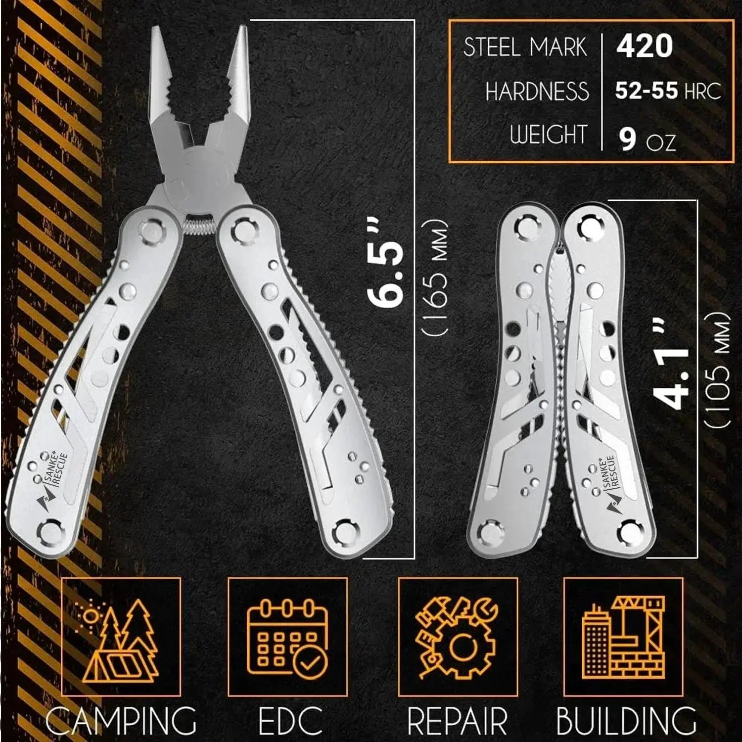 Adventure Gear Multitool Pocket Plier Army Knife Companion
