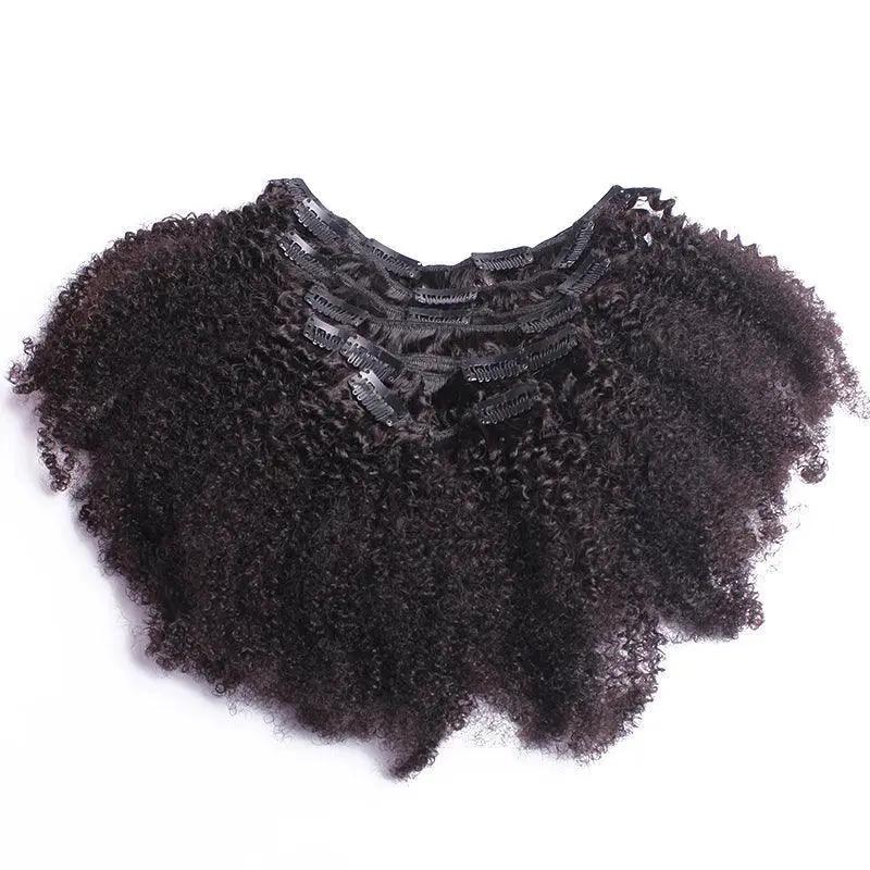 Afro Kinks Remy Human Hair Clip In Extensions For 4B 4C