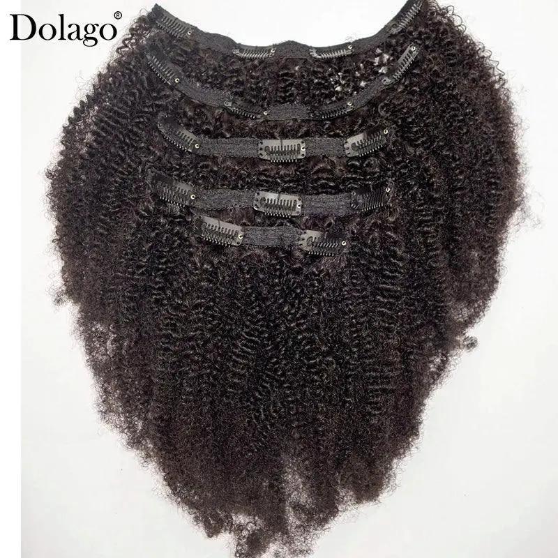 Afro Kinks Remy Human Hair Clip In Extensions For 4B 4C