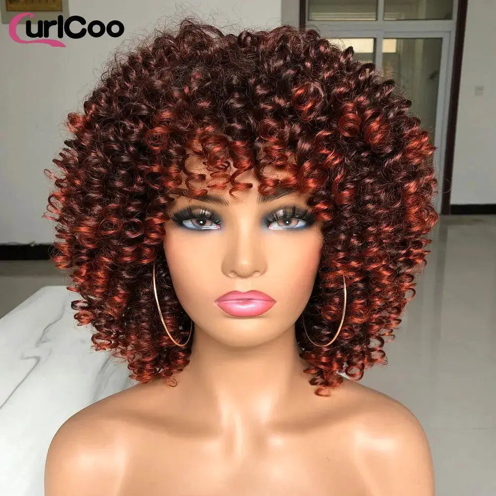 Afro Kinky Curly Ombre Wig Heat Resistant Cosplay Wig