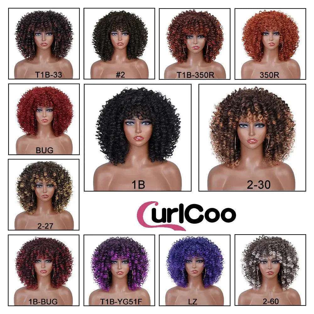 Afro Kinky Curly Ombre Wig Heat Resistant Cosplay Wig