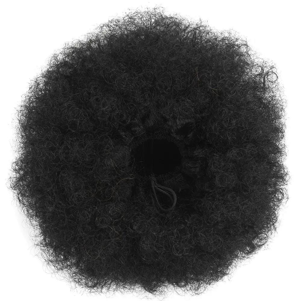 Afro Puff Kinky Curly Ponytail Hairpiece Clip In Extensions