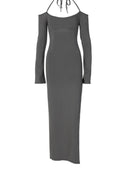 Ahagaga Elegant Off-Shoulder Evening Gown Stylish Bodycon Dress