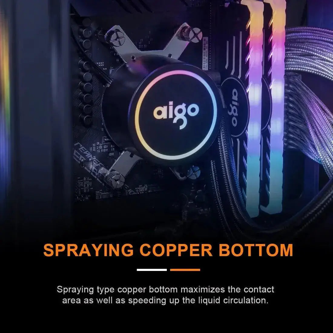 Aigo Acse Liquid Cpu Cooler Rgb Heatsink Cooling System