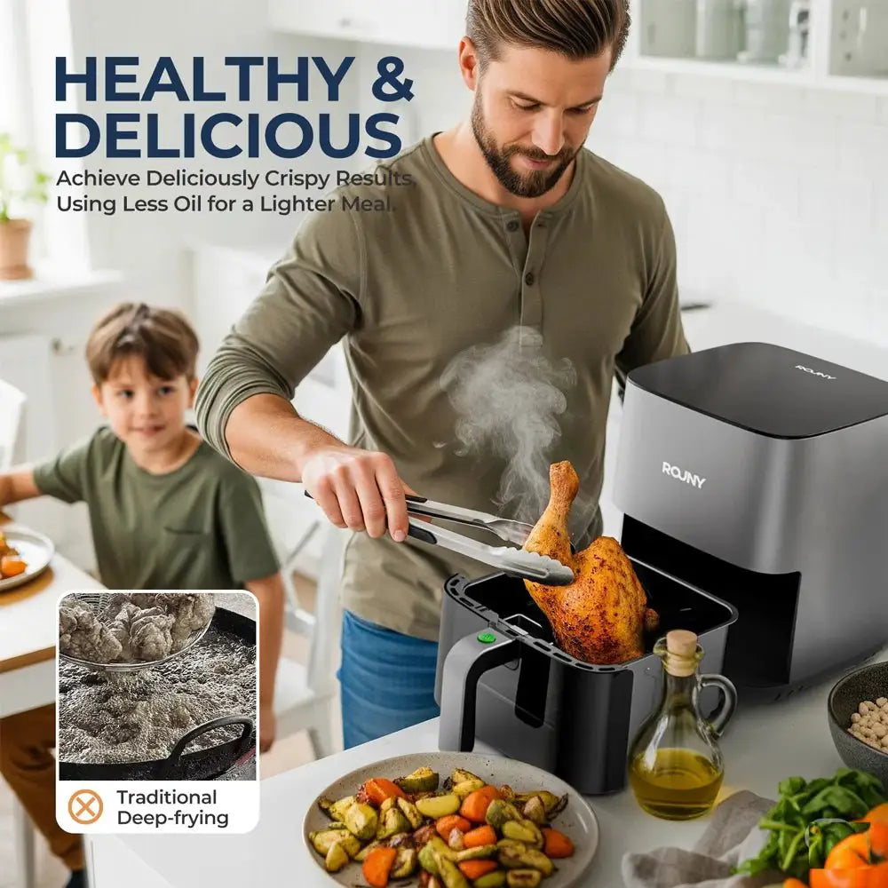 Air Fryer Stainless steel. 5L Air Fryer Elite - OurLum.com
