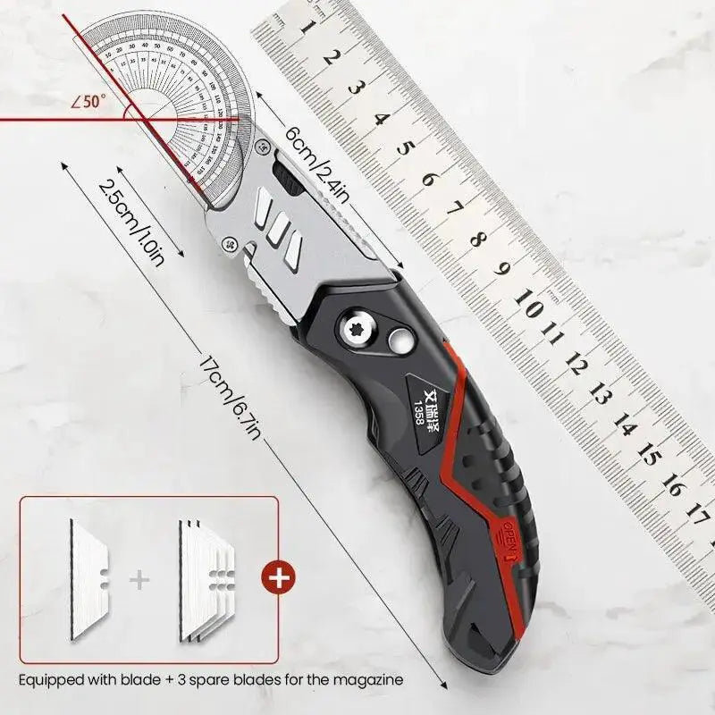 Airaj Professional Utility Knife Heavy Duty Steel Blade