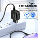 Rapid Charging LED Light EU Plug USB Adapter Versatile Fast Charger