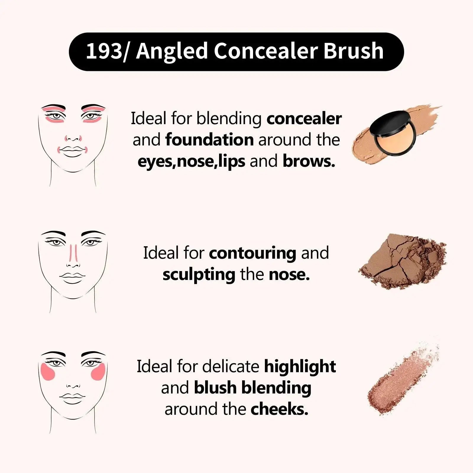 ALBEAUT Angled Concealer Brush For Precision Under Eye Tool