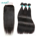 Ali Grace Brazilian Straight Hair Bundle Set with Closure