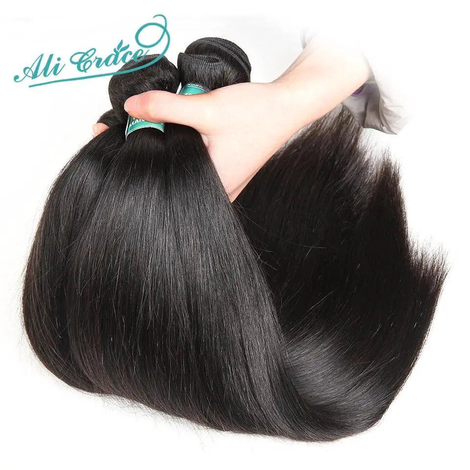 Ali Grace Brazilian Straight Hair Bundle Set With Closure