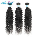 Alisky Deep Curly Human Hair Extensions Premium Brazilian Remy