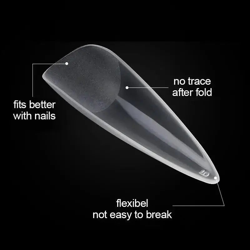 Almond French Coffin Acrylic False Nails Set Elegant Finish