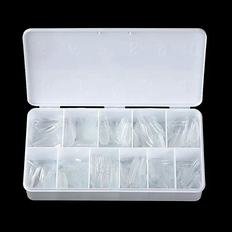 Almond French Coffin Acrylic False Nails Set Elegant Finish