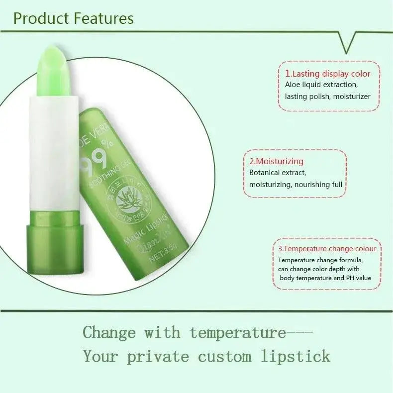 Aloe Vera Color Changing Lipstick Hydrating Lip Color