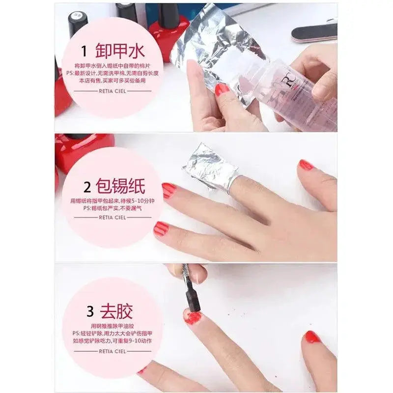 Aluminium Foil Nail Polish Remover Wraps Effortless