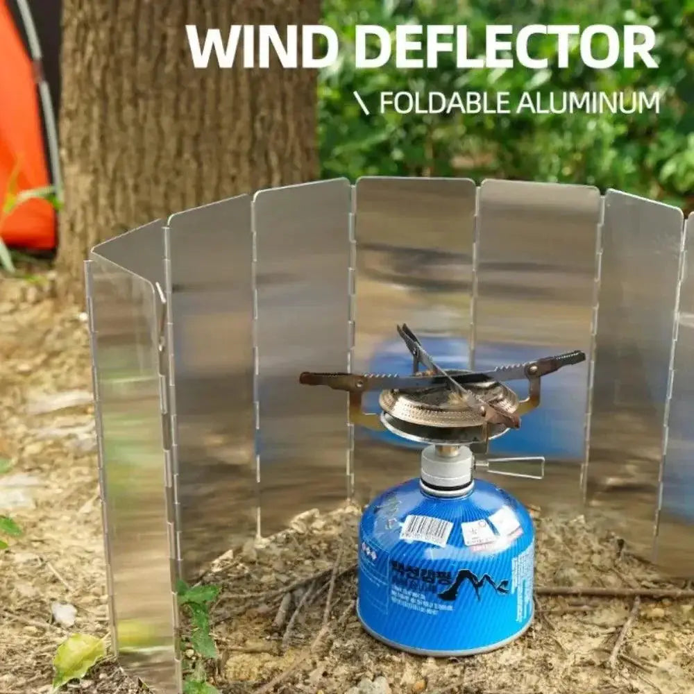 Aluminum 9 Plate Portable Windshield For Camping Stove