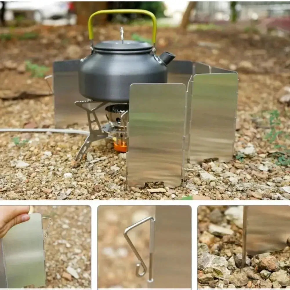 Aluminum 9 Plate Portable Windshield For Camping Stove