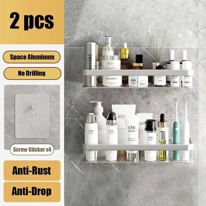 Aluminum Alloy Bathroom Shower Organizer Dual Tier Design
