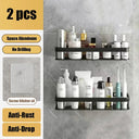 Aluminum Alloy Bathroom Kitchen Shower Organizer Sleek Dual Tier Design