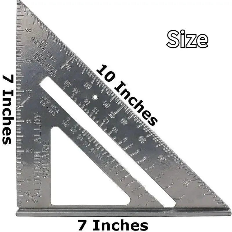 Aluminum Alloy Woodworking Triangle Ruler 7 Inch Tool