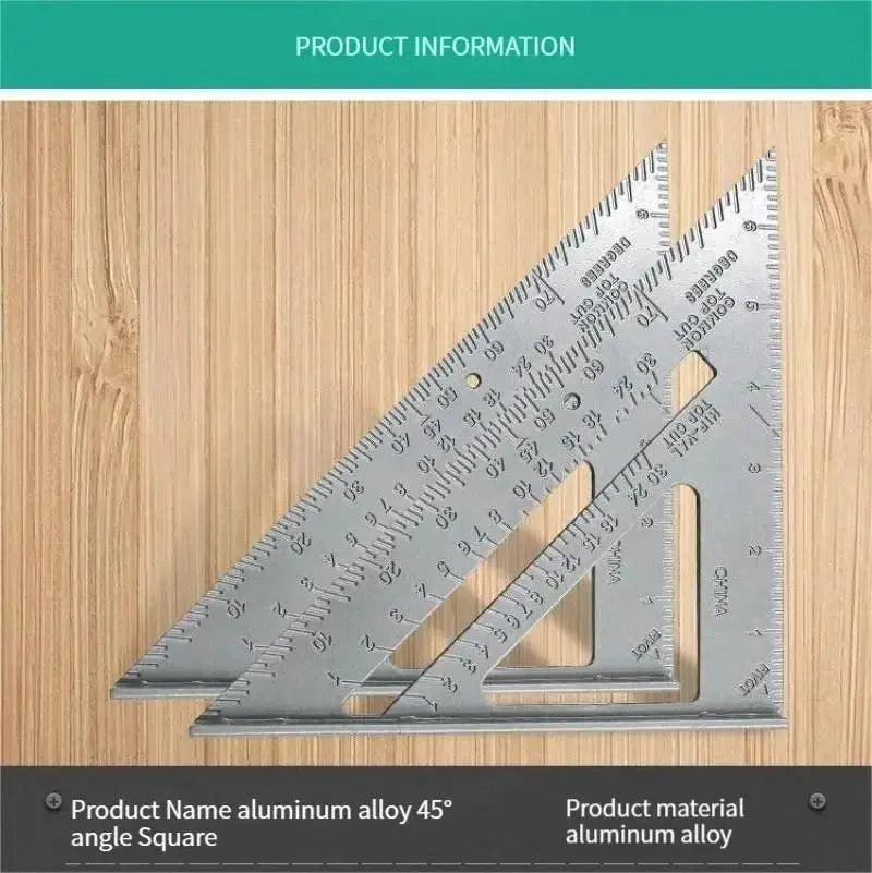 Aluminum Alloy Woodworking Triangle Ruler 7 Inch Tool