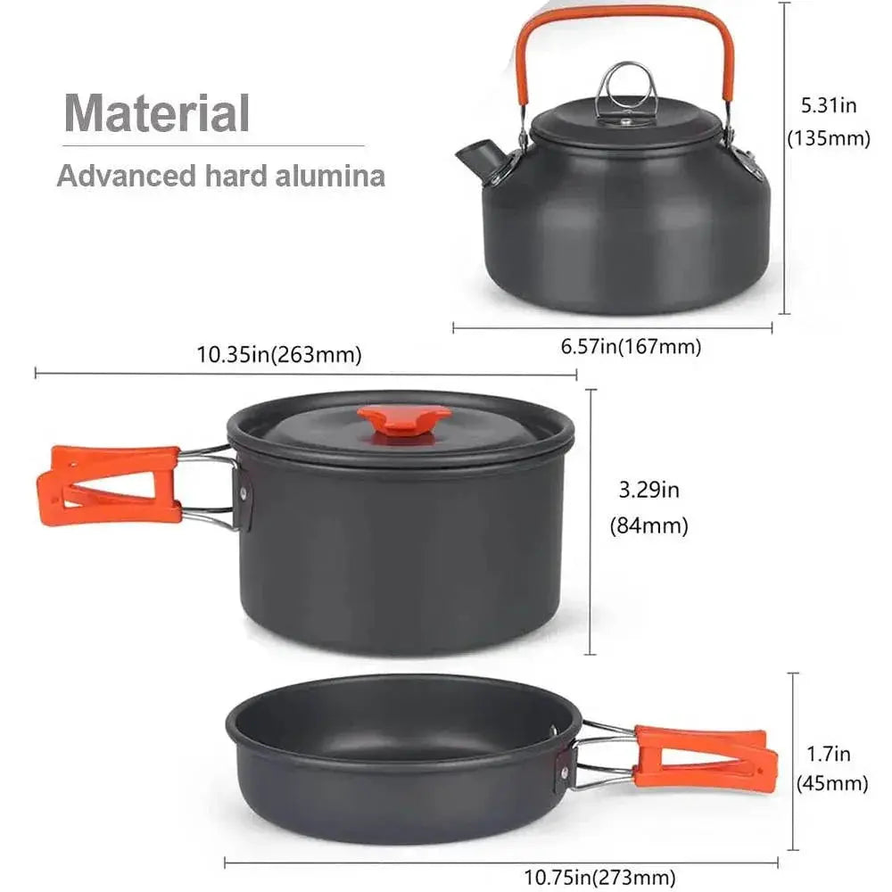 Aluminum Camping Cookware Set Lightweight Outdoor Gear