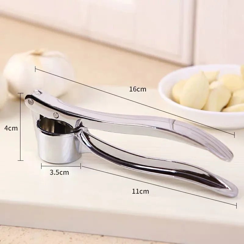 Aluminum Garlic Extruder Grinder Manual Press Gadget With Stainless Steel Blades