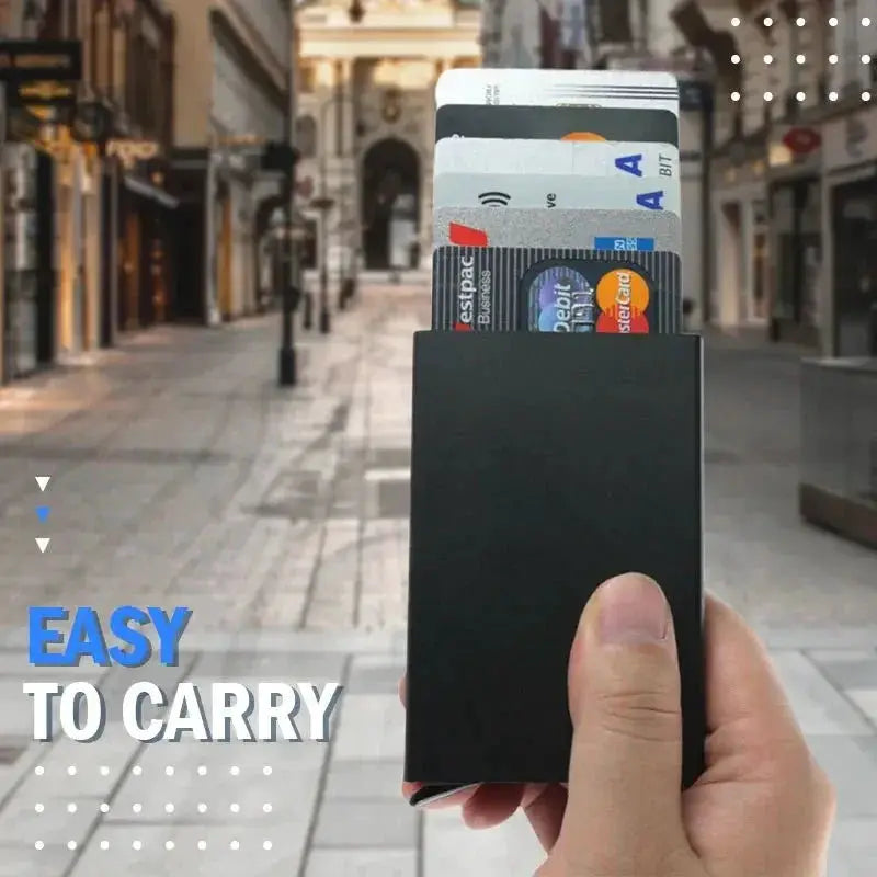Aluminum RFID Blocking Wallet Slim Pop Up Card Case