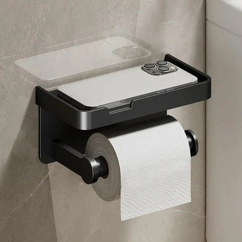 Aluminum Toilet Paper Holder Durable Bathroom Tissue Rack