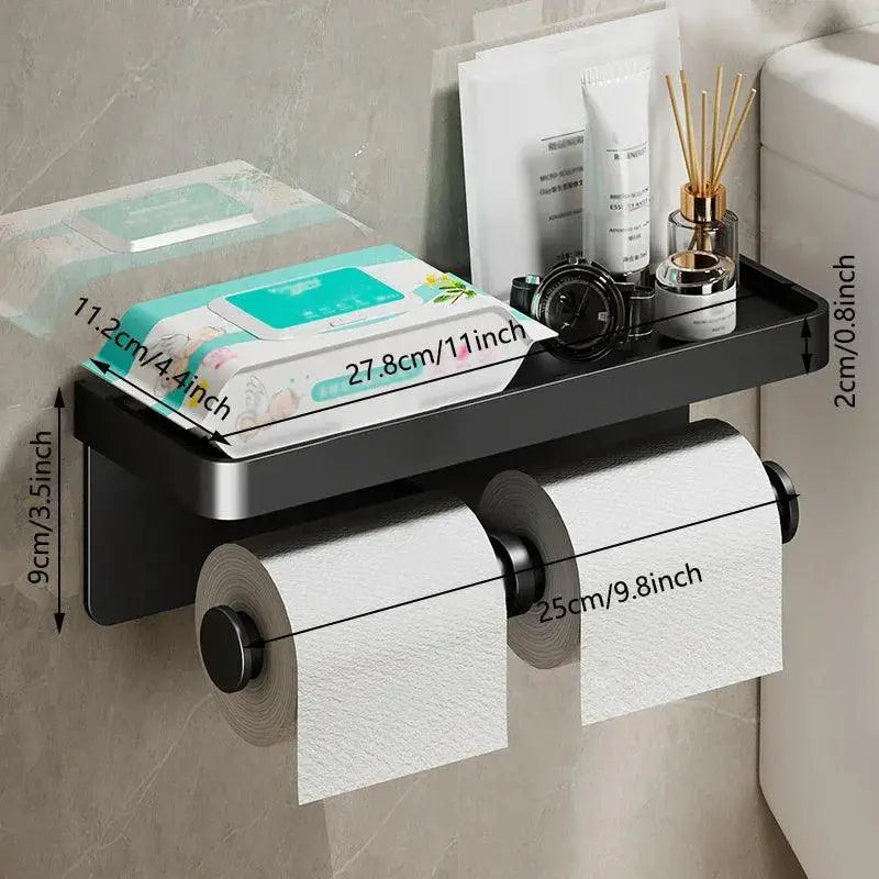 Aluminum Toilet Paper Holder Durable Bathroom Tissue Rack