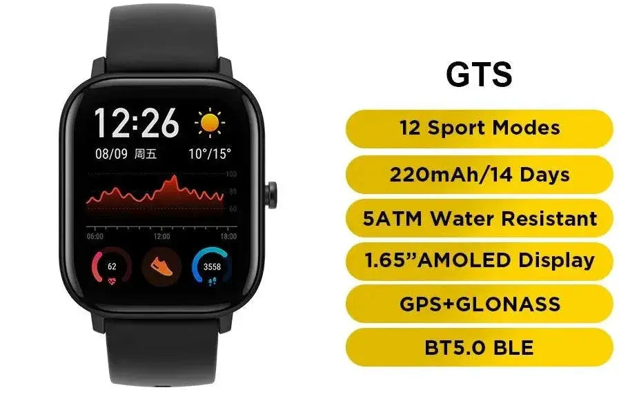 Amazfit GTS Fitness Smartwatch GPS Tracker for Men