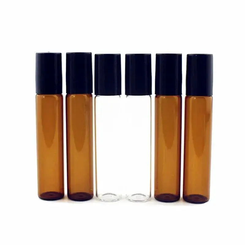 Amber Glass Roll On Bottles Set For Essential Oils 6 Pack