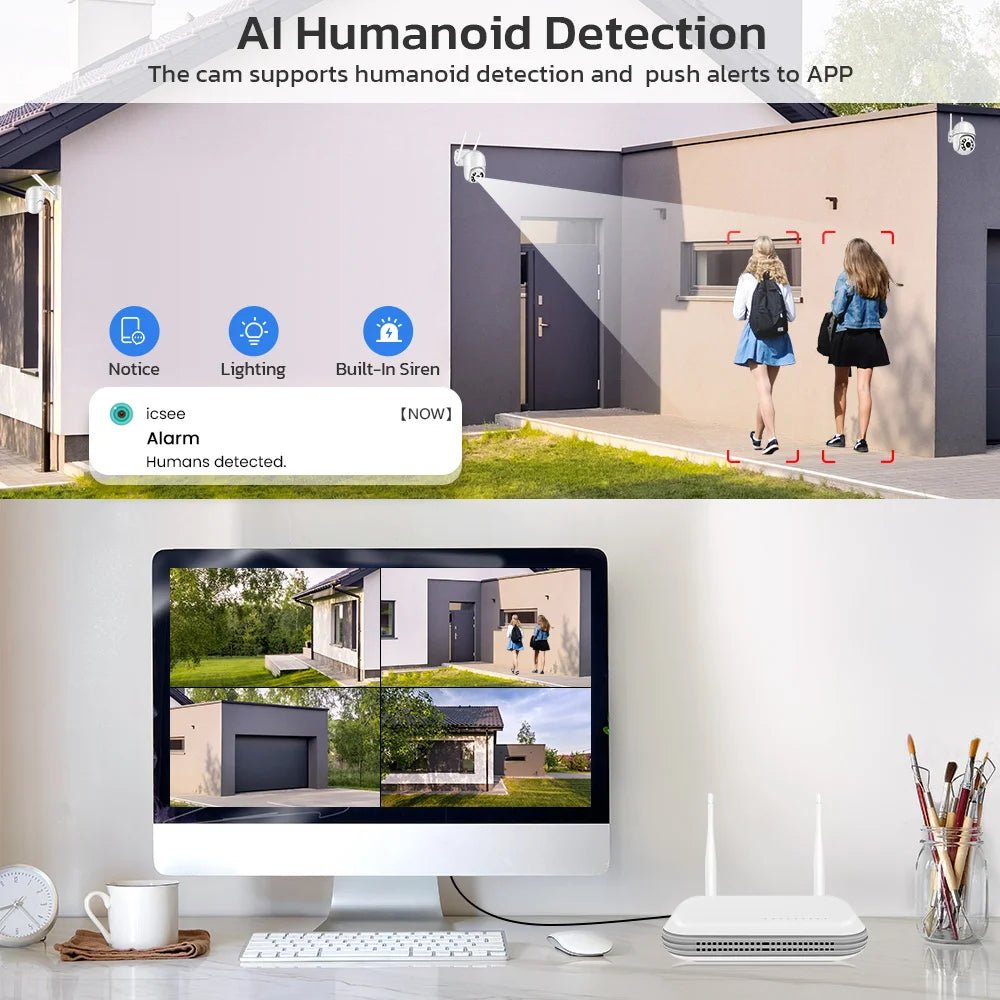 ANBIUX Wifi NVR Mini 8CH 5MP Face Detection H265 ICSee XMeye Ready AI Alerts Now
