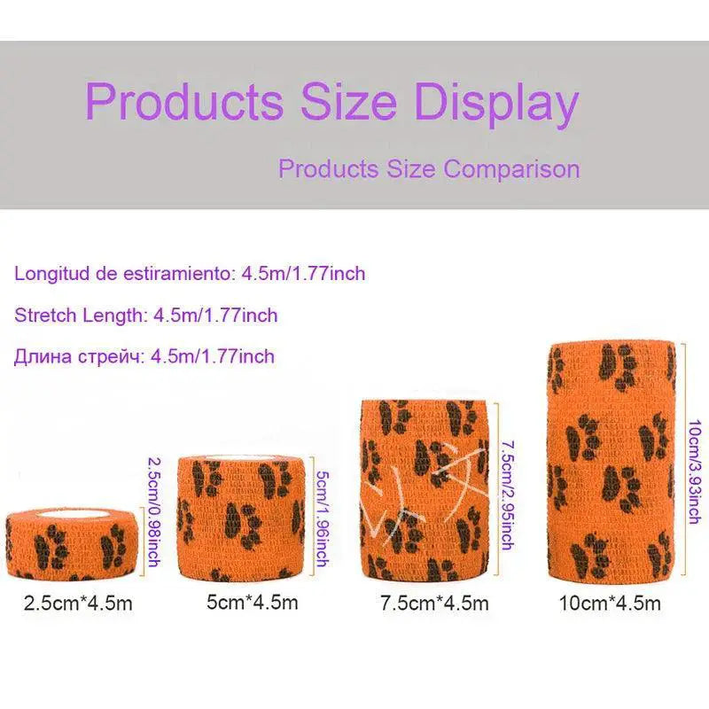 Animal Pattern Self Adhesive Elastic Bandage For Pets