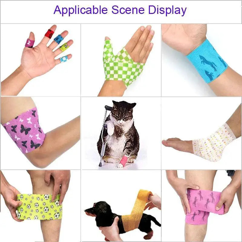 Animal Pattern Self Adhesive Elastic Bandage For Pets