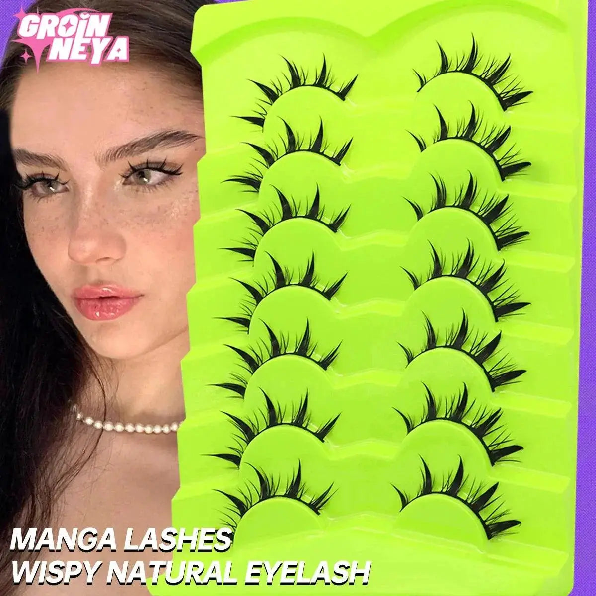 Anime Inspired Reusable Wispy Cross False Lashes Kit