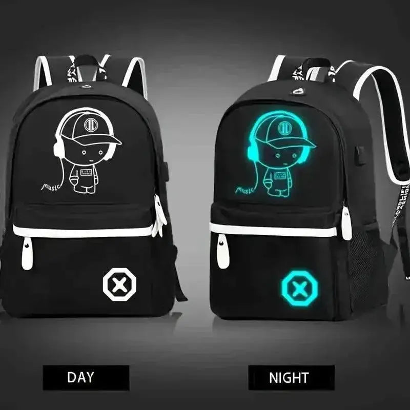 Anime Luminous Kids Backpack Waterproof USB School Bag
