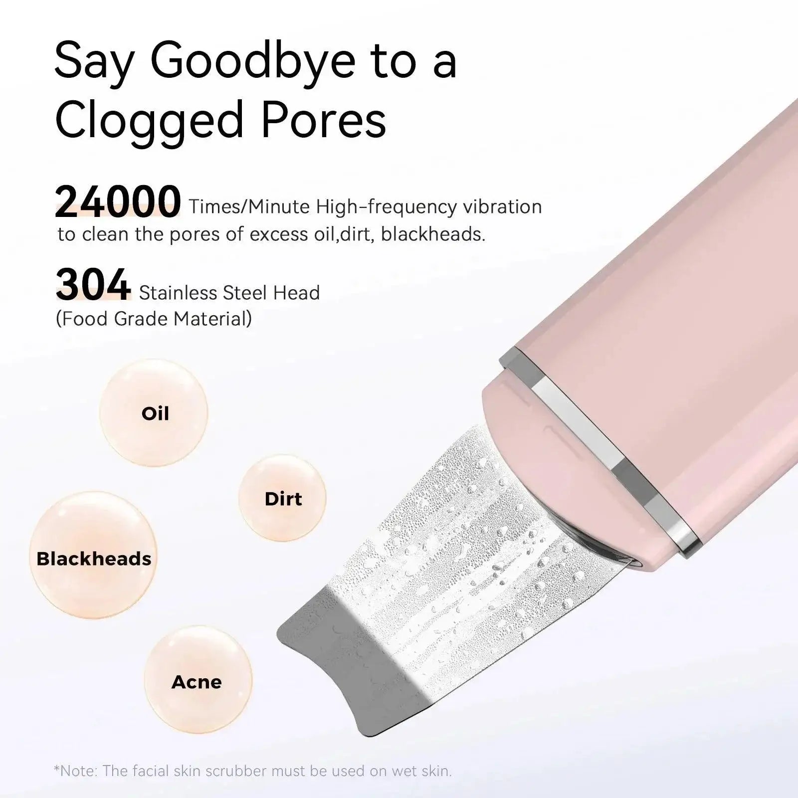 ANLAN Ultrasonic Skin Scrubber for Deep Facial Cleansing