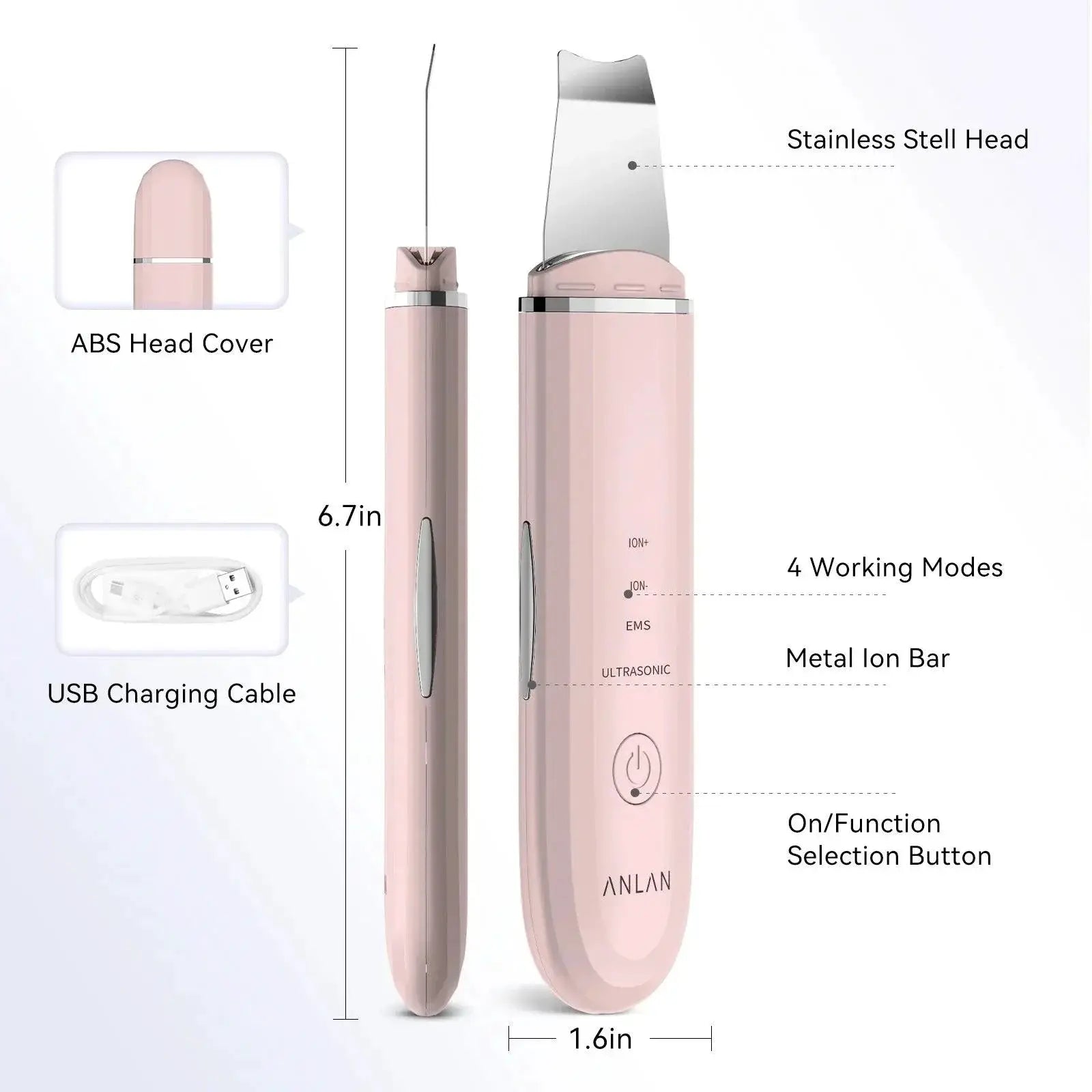 ANLAN Ultrasonic Skin Scrubber for Deep Facial Cleansing
