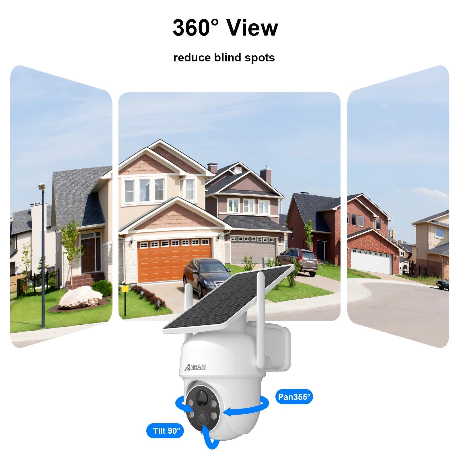 ANRAN 2K 3/5MP Solar Camera - Wireless Solar Home Security With AI PIR Detection