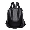 Anti-Theft Leather Backpack Women Vintage Shoulder Bag
