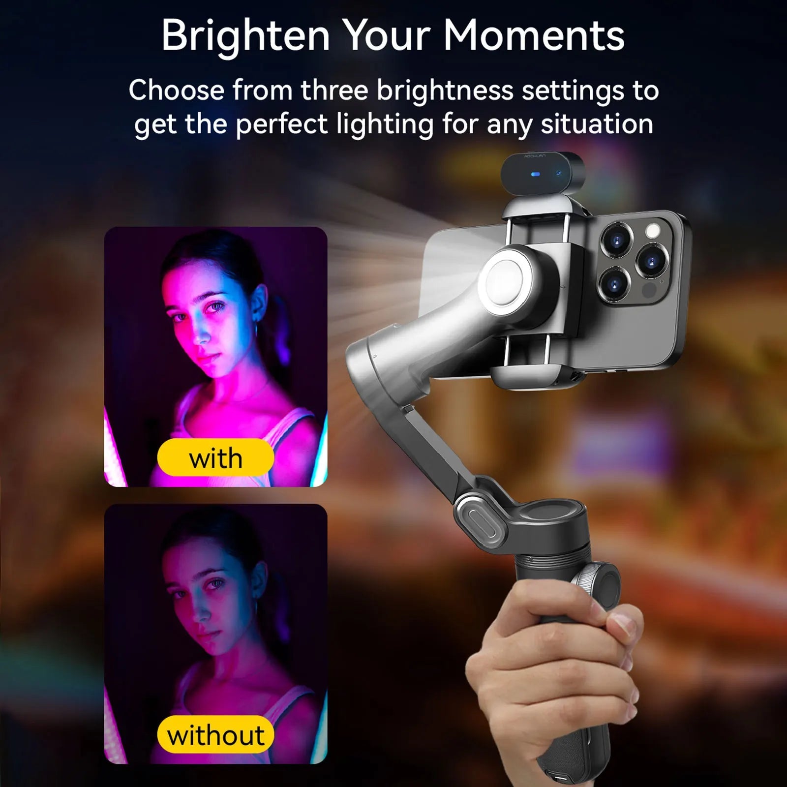 AOCHUAN Smart XPro Smartphone Gimbal 3 Axis Stabilization Magnetic Face Tracking