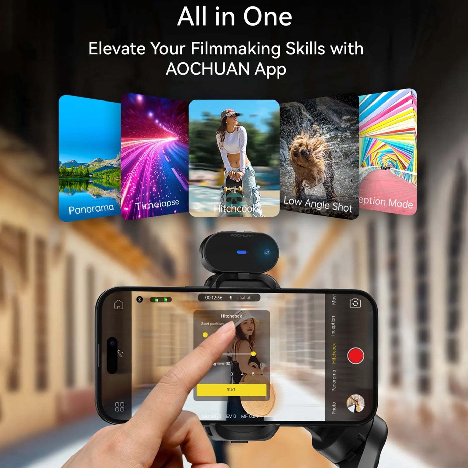 AOCHUAN Smart XPro Smartphone Gimbal 3 Axis Stabilization Magnetic Face Tracking