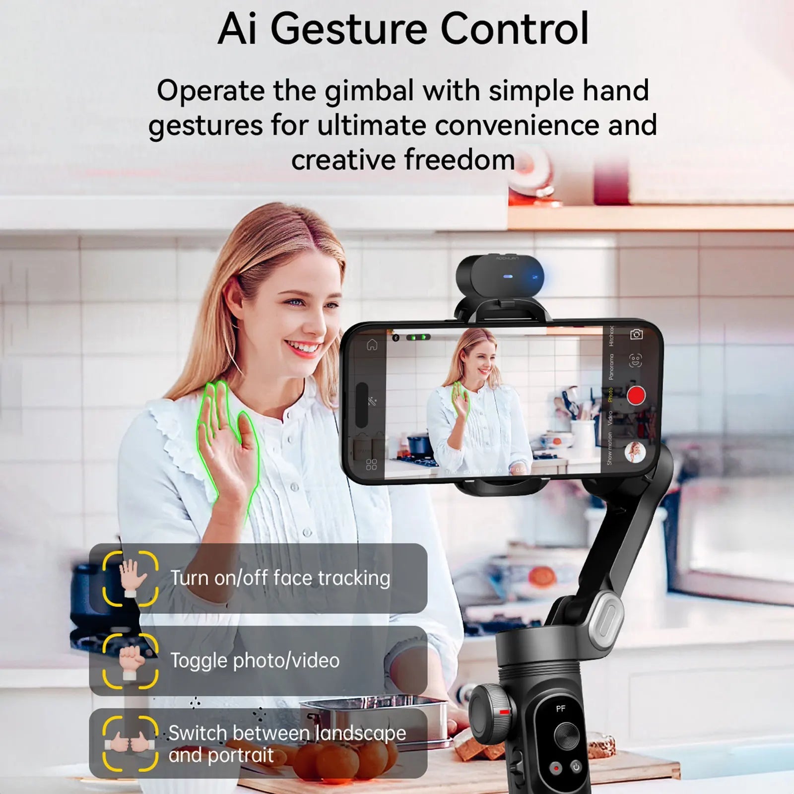 AOCHUAN Smart XPro Smartphone Gimbal 3 Axis Stabilization Magnetic Face Tracking